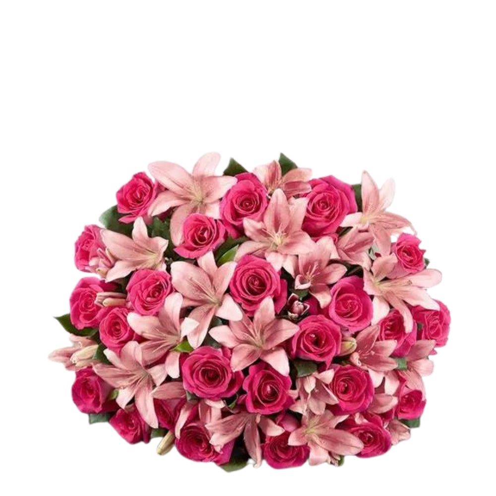 Deluxe Pink Rose and Lily Bouquet