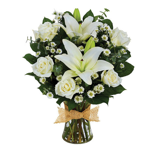 Tribute Mixed Vase Arrangement - White