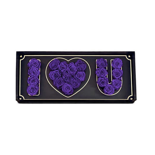 I Love You Box Bouquet - Frosty Amethist Purple