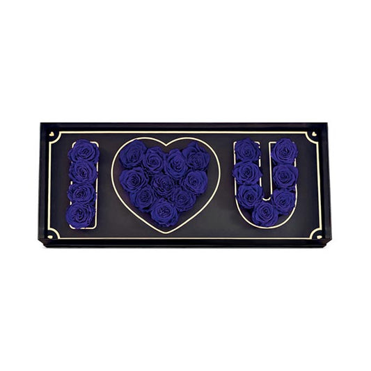 I Love You Box Bouquet - Sapphire Blue